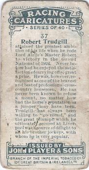 1925 Player's Racing Caricatures #37 Robert Trudgill Back